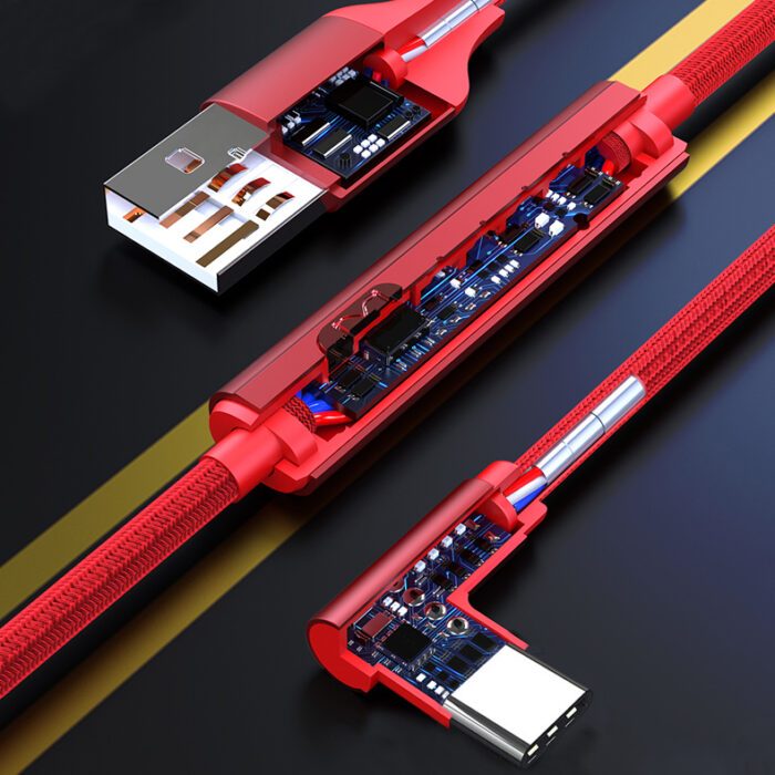 Elbow Connector USB Type C Phone Charging Cable with Timer Switch - Image 3