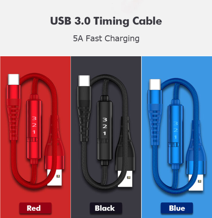 5A Fast Charging USB Type C Cable with Timer Switch - Image 6