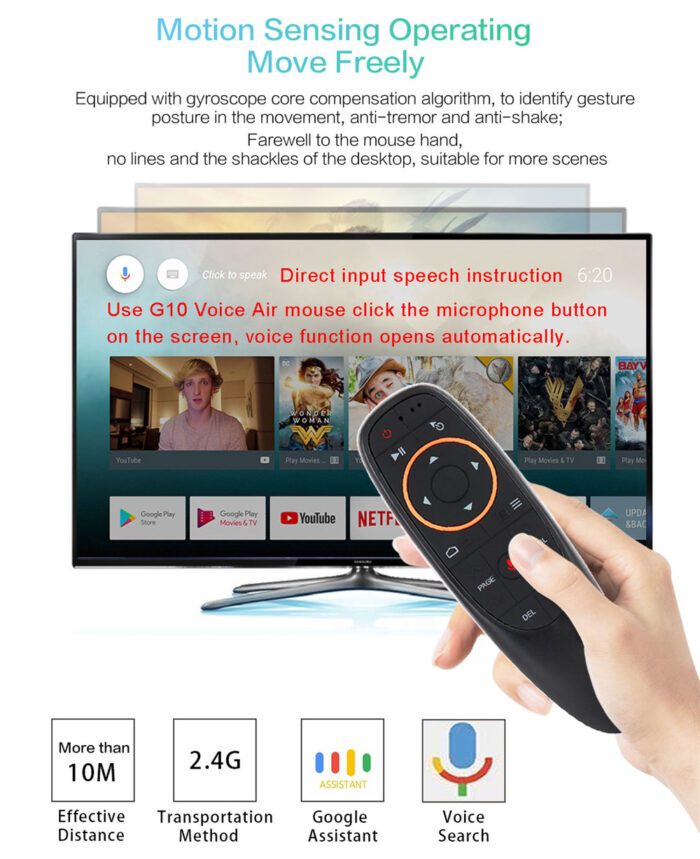 2.4GHz Wireless G10S Voice Remote Air Mouse for Android TV Box - Image 4