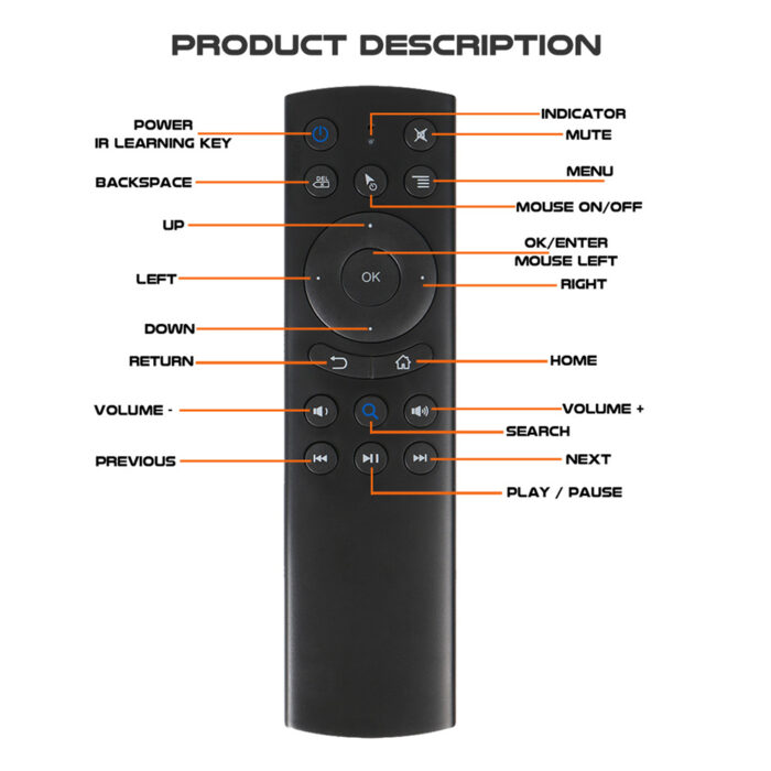 G20BTS 6-axis Gyroscope BLE 5.0 Remote Control Air Mouse for Android TV Box - Image 6