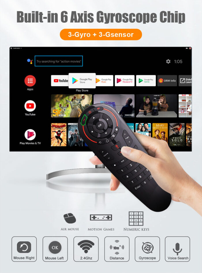 G30S IR learning 2.4G Wireless Gyro Voice Remote Controller Air Mouse - Image 7