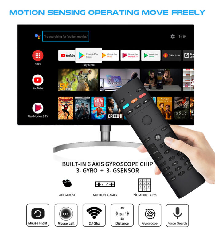 G40S 2.4GHz Wireless Gyro Voice Control Air Mouse IR learning for Android TV Box - Image 4