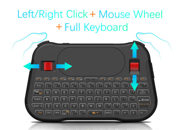 T18 Plus Rechargeable Backlit 2.4GHz Wireless Touch Keyboard with mouse wheel - Image 5