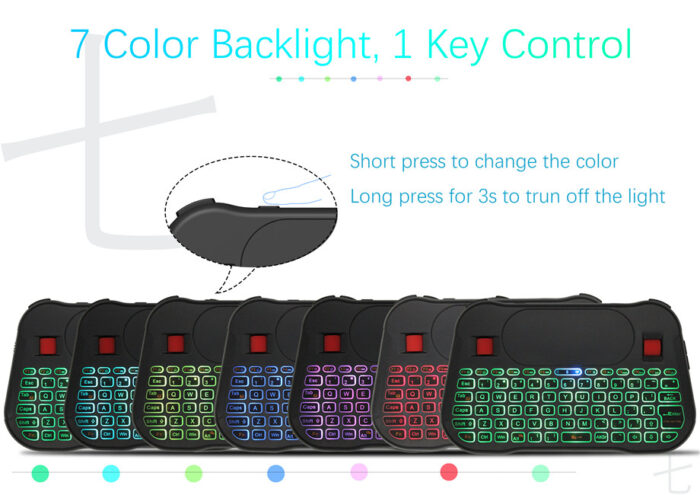 T18 Plus Rechargeable Backlit 2.4GHz Wireless Touch Keyboard with mouse wheel - Image 7