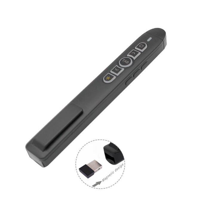 Red Laser Pointer Pen 2.4G RF Remote Wireless Presenter with Volume Control - Image 2