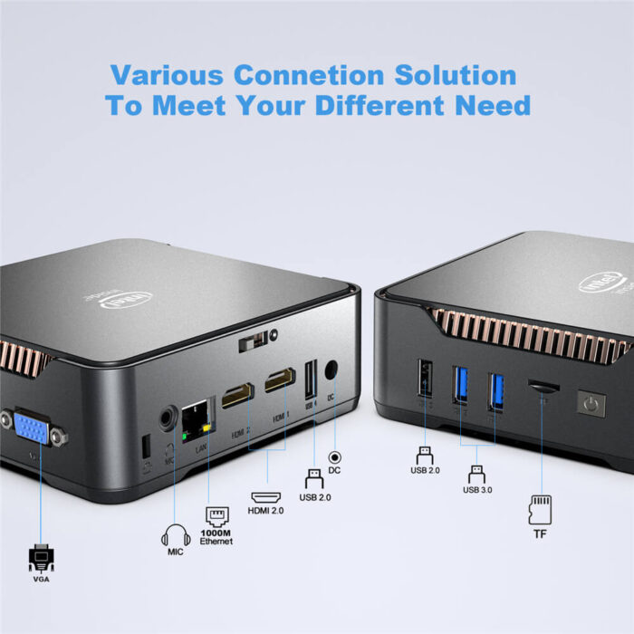 Doble salida HDMI GK3V Plus Intel N100 16GB 512GB Windows 11 Mini PC con VGA - Imagen 5
