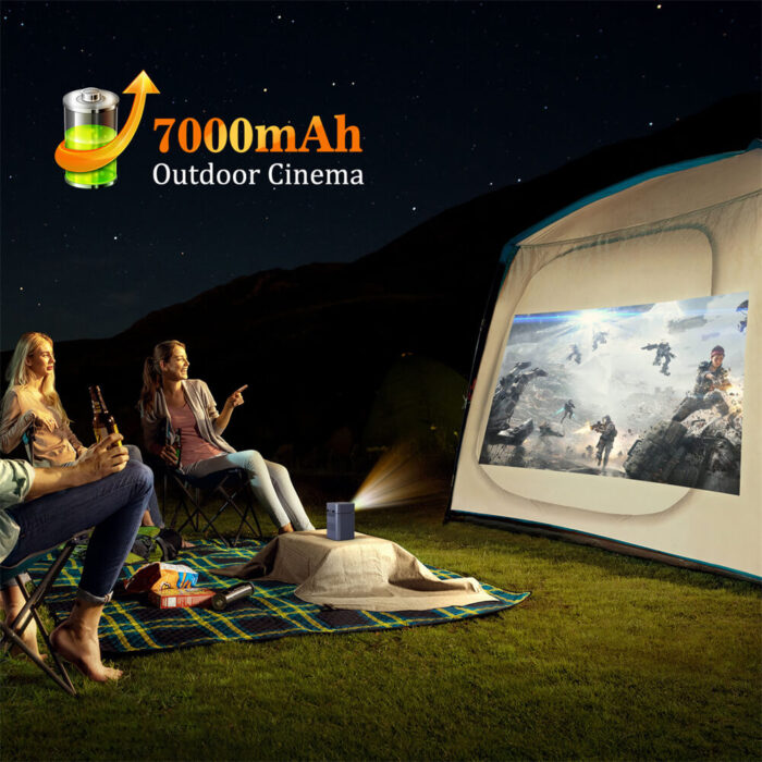 HiFi Speaker Touchpad 12V Portable 120ANSI LED DLP Smart Mini Projector with 7000mAh Battery - Image 7