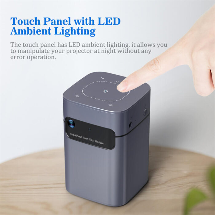 HiFi Speaker Touchpad 12V Portable 120ANSI LED DLP Smart Mini Projector with 7000mAh Battery - Image 4