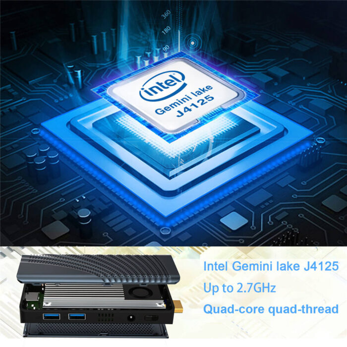 T6 Pro Intel N4000 J4125 6GB DDR4 128GB 4K Windows 10 11 Mini PC Stick con puerto LAN - Imagen 4