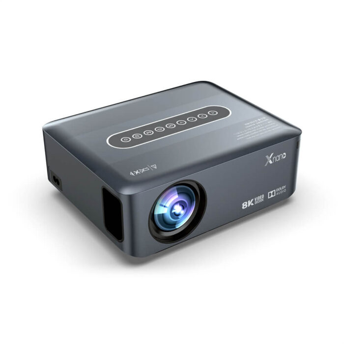 Xnano X1 Dolby Sound 300ANSI Amlogic T972 Native 1080P LCD LED 4K Android Projector with BT Voice Remote