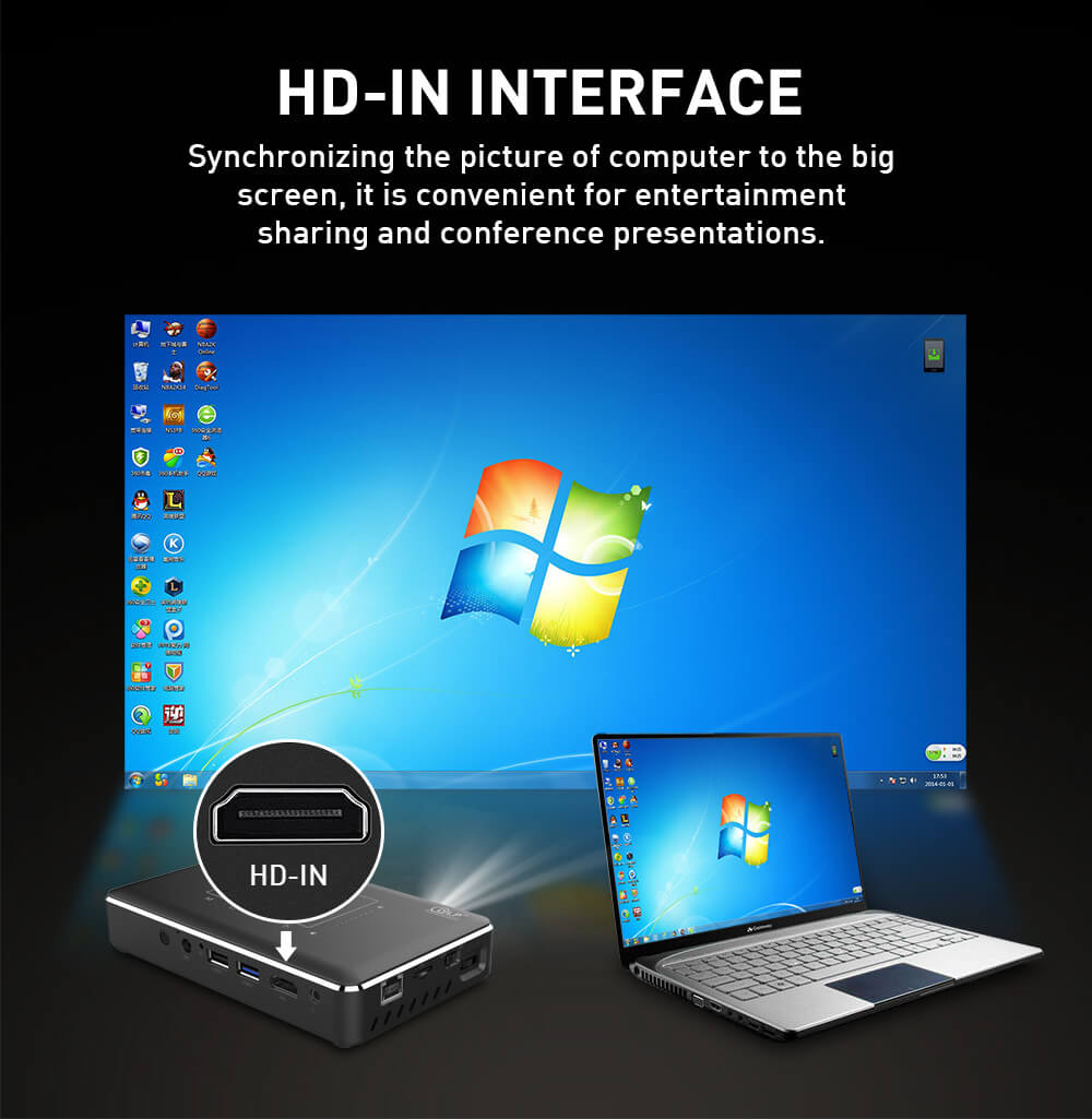 dlp mini projector with hdmi input